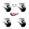 Service Caster 4 Inch Kingpinless Polyolefin Wheel Caster Brakes 2 Swivel Locks SCC, 4PK SCC-KP30S420-POR-SLB-BSL-2-SLB-2 - alternate 2